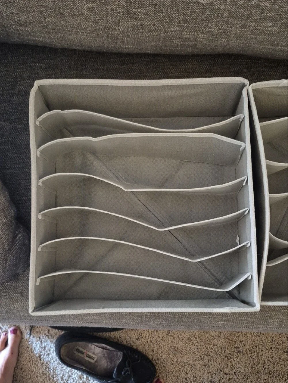Macy's Light Gray Fabric Drawer Organizers Set